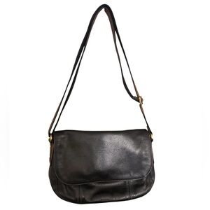 Fossil long live vintage Black/brown Leather Purse Adjustable Crossbody Strap